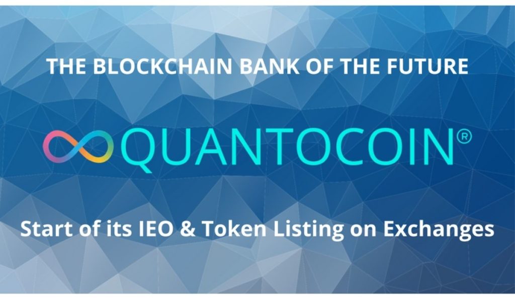 Blockchain Banking Platform Quantocoin Announces IEO and Utility Token Listing on Crypto Exchanges