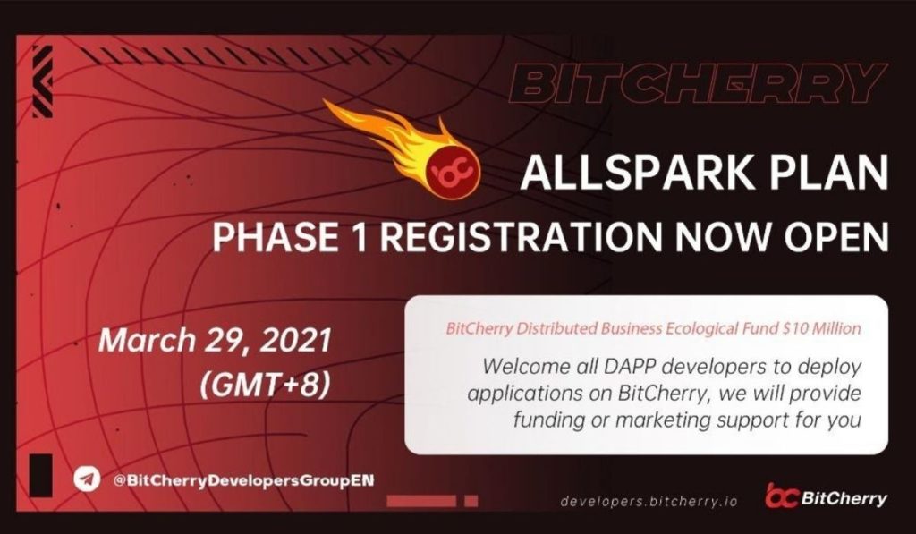 BitCherry launches All Spark Plan to cultivate more valuable and potential blockchain business applications