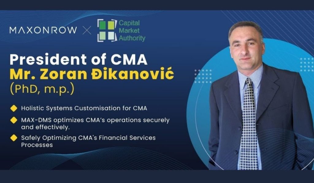 Maxonrow to Create Blockchain-based Document Management System (DMS) Through Partnership With Montenegros Capital Market Authority