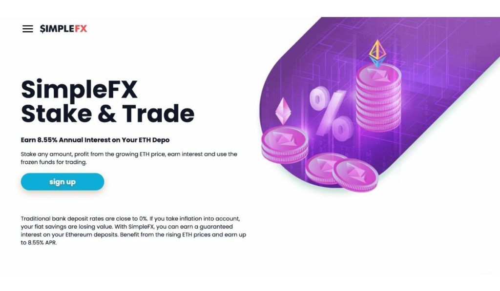 SimpleFX Allowing Users To Get 8.55% APR And Reinvest Staked Assets