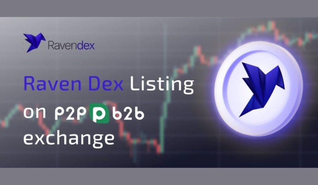  exchange ravendex cardano p2pb2b listing cryptocurrency announced 