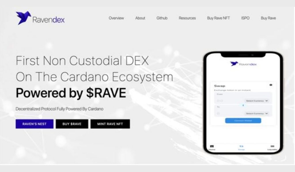 Cardano-Based Dex Ravendex Readies For Staking & Launchpad Platform Release