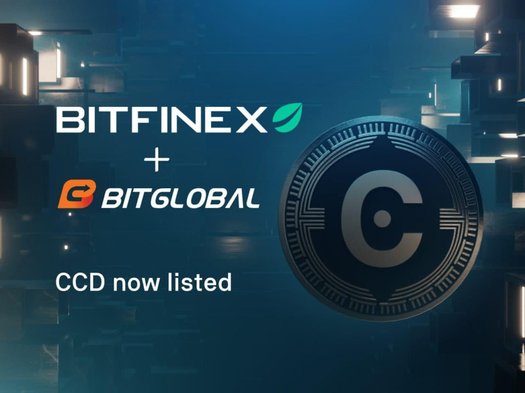  bitfinex bitglobal concordium blockchain ccd token listing 