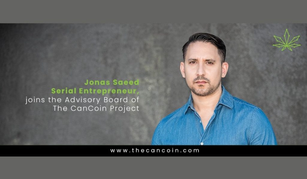 Jonas Saeed, Serial Entrepreneur, joins the Advisory Board and board of directors for The CanCoin Project