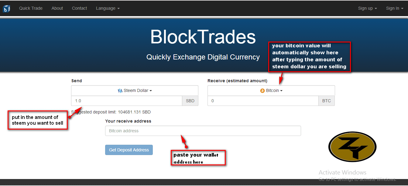 withdraw your steemit earnings through blocktrades