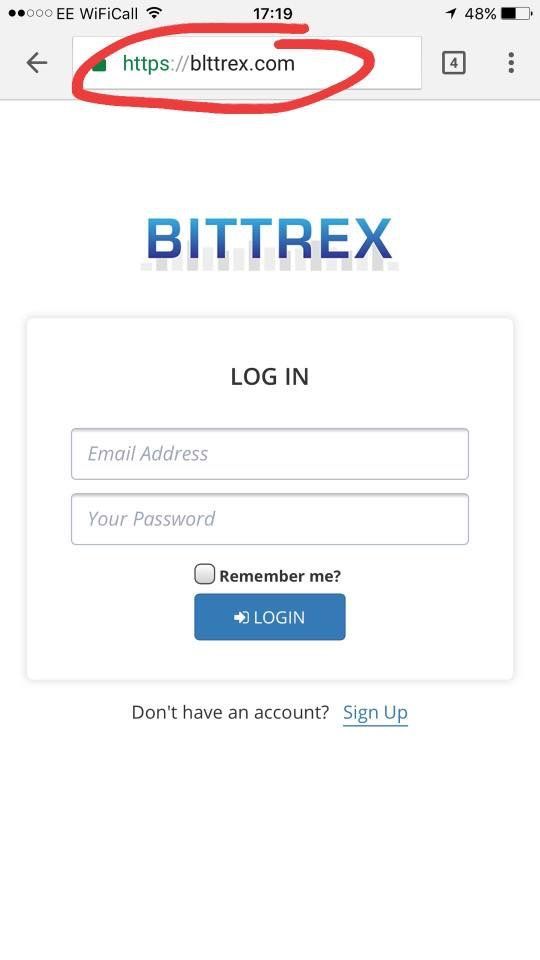 bittrex phishing website