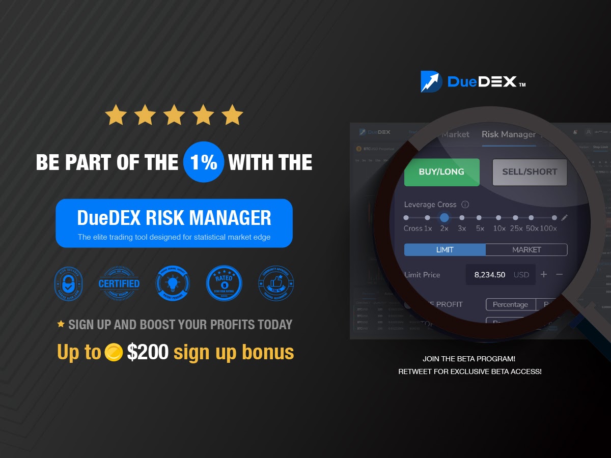 Cryptocurrency Derivative Exchange DueDEX Introduces an Industry’s First Trading Tool