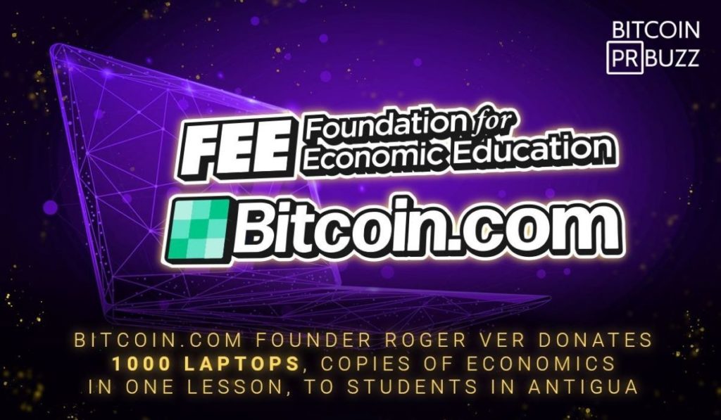 Bitcoin.com Founder Roger Ver Donates 1000 Laptops, Copies of Economics in One Lesson, to Students in Antigua