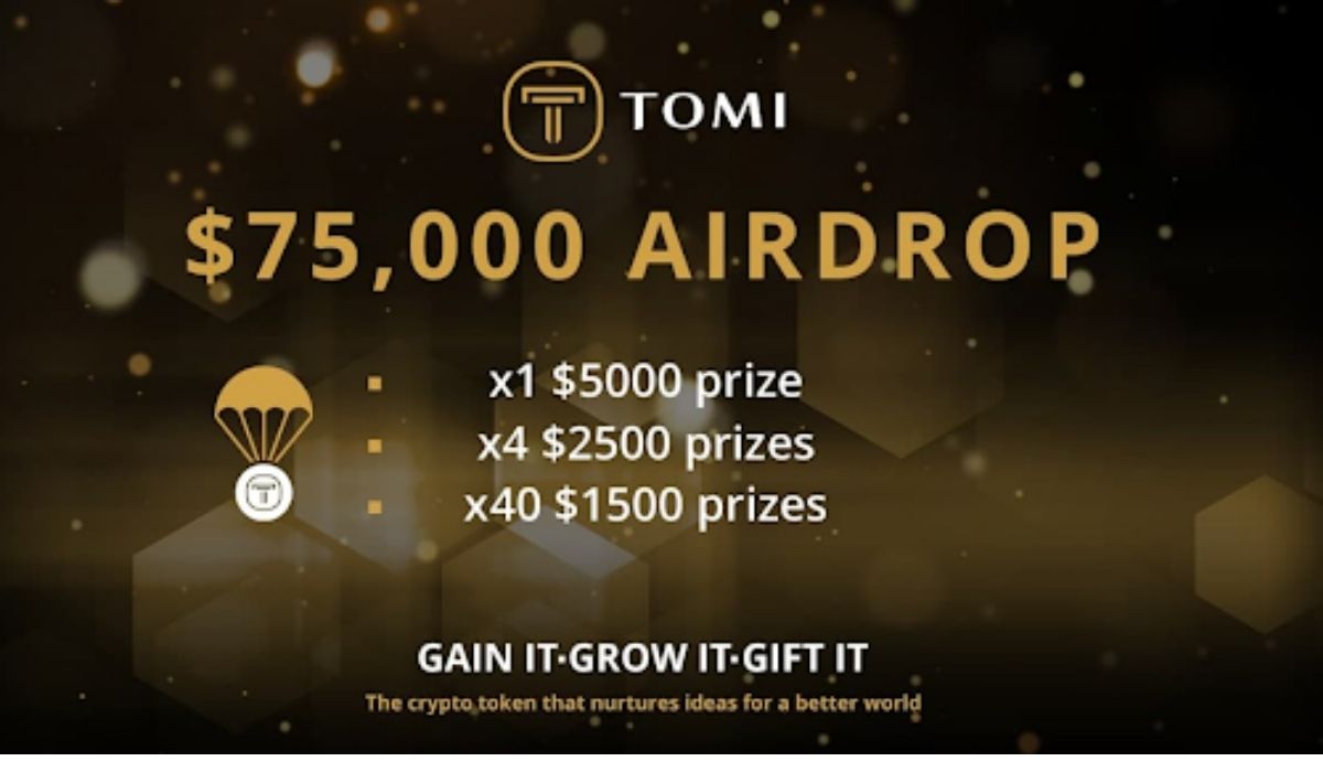 Tomi To Airdrop $75,000 In TOMI Tokens Ahead Of Launching TOMISwap and TOMIFundMe