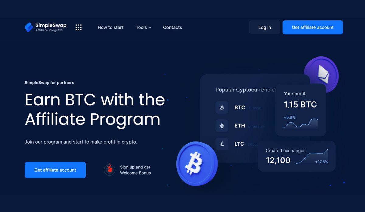 Members of the SimpleSwap Affiliate Program get BTC & the most advanced features