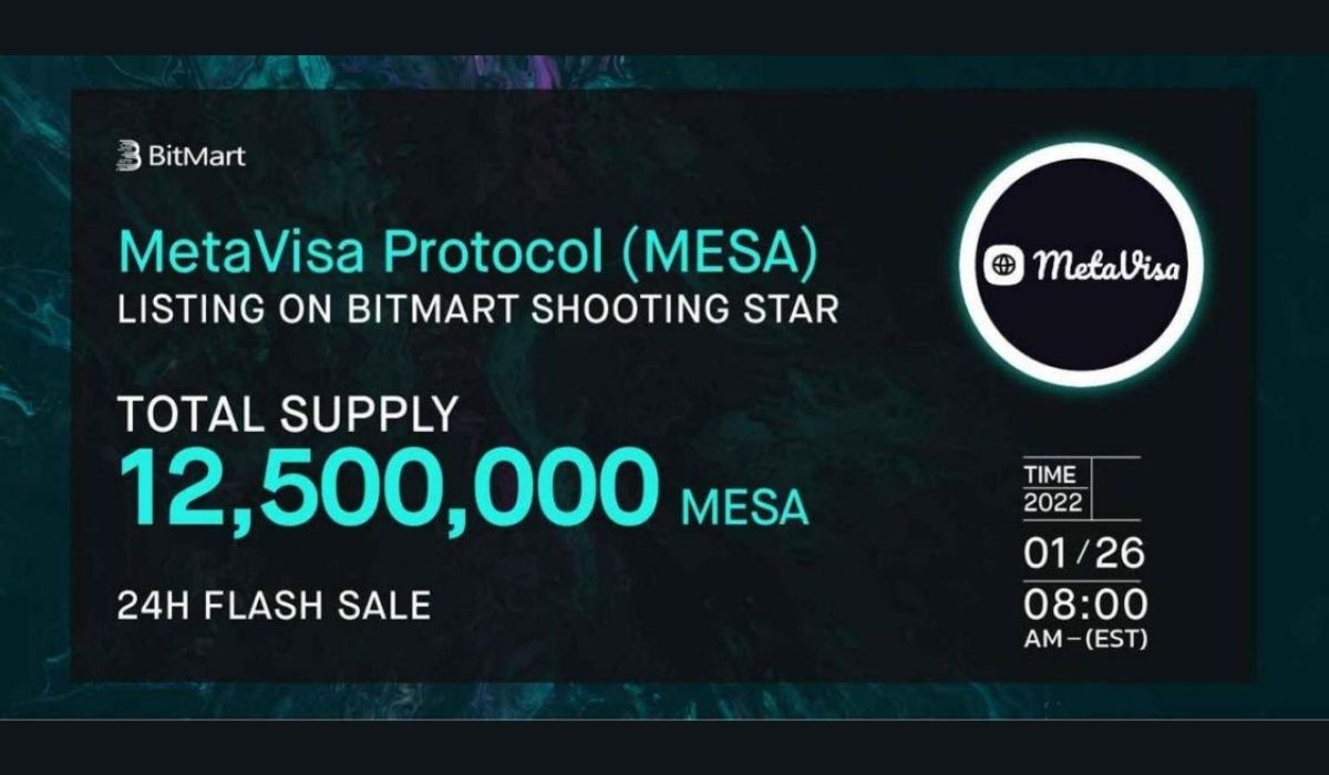 $MESA: MetaVisa Native Token to be Listed on BitMart Shooting Star