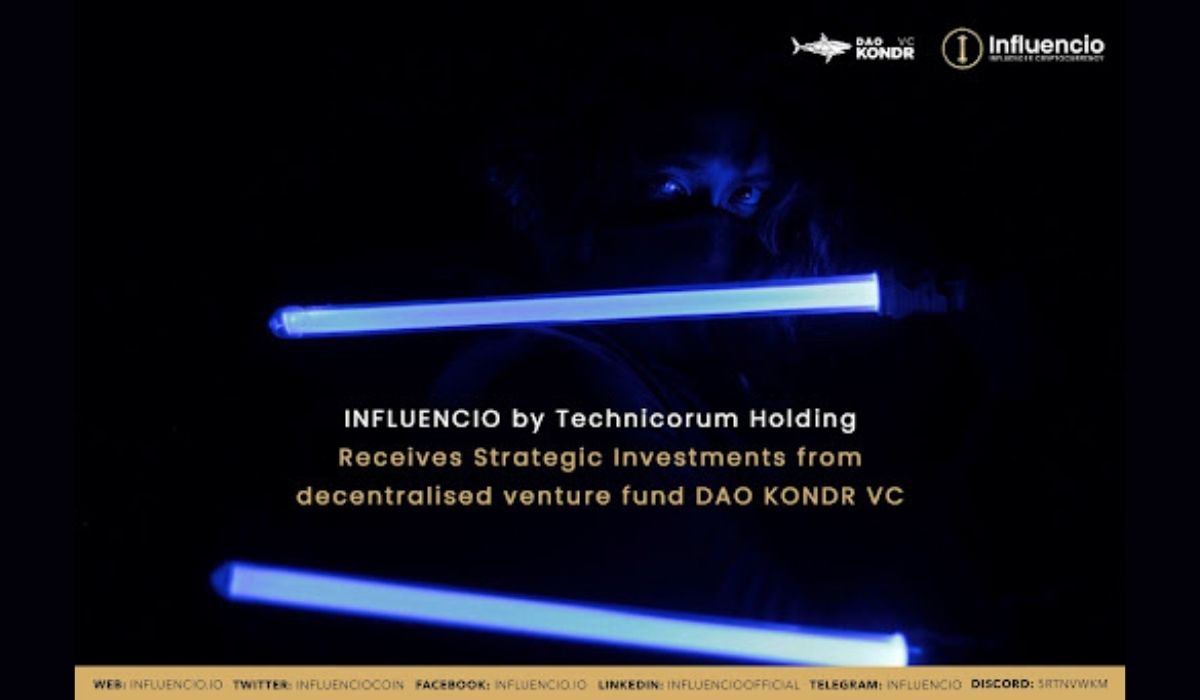 You are currently viewing INFLUENCIO Receives Strategic Investment From Decentralised Venture Fund DAO KONDR VC