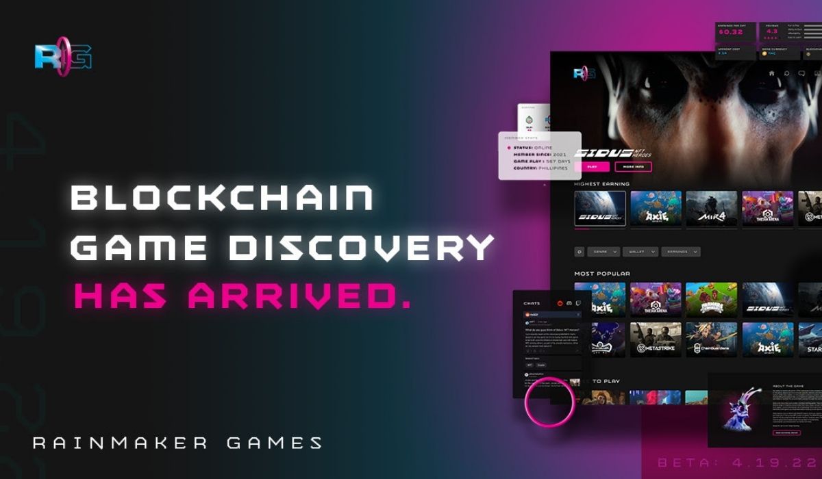 First Blockchain Gaming Discovery Platform Launched By Rainmaker Games
