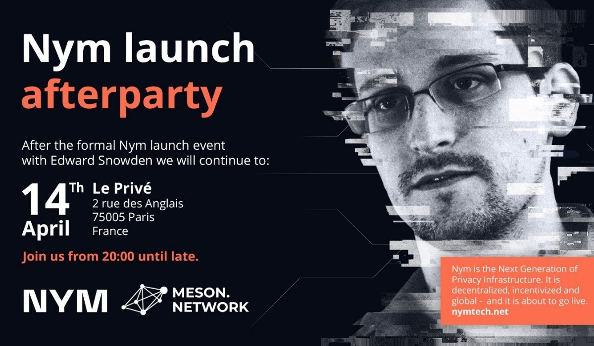 NYM CEO Recommends Meson Network to Edward Snowden at NYM Launch Afterparty