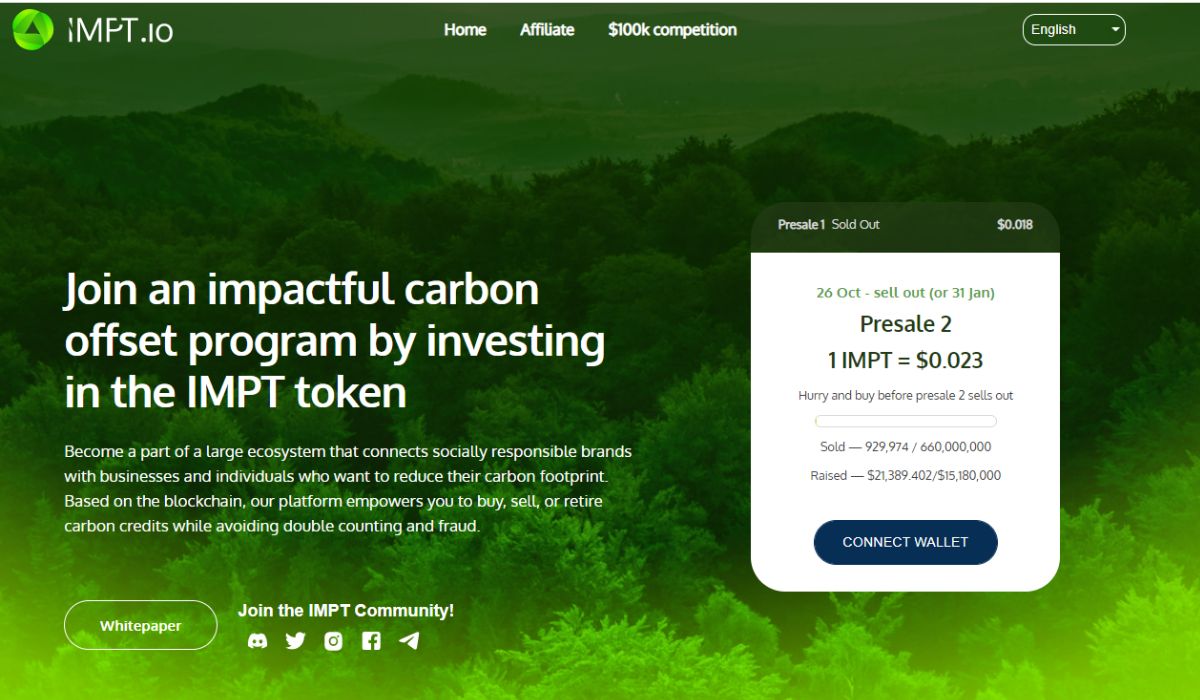 Courez la chance de gagner 100 000 $ avec le projet révolutionnaire de cryptographie verte IMPT