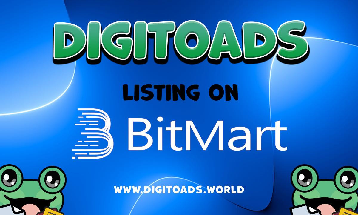 DigiToads Reveals Its Upcoming Listing On Bitmart Exchange