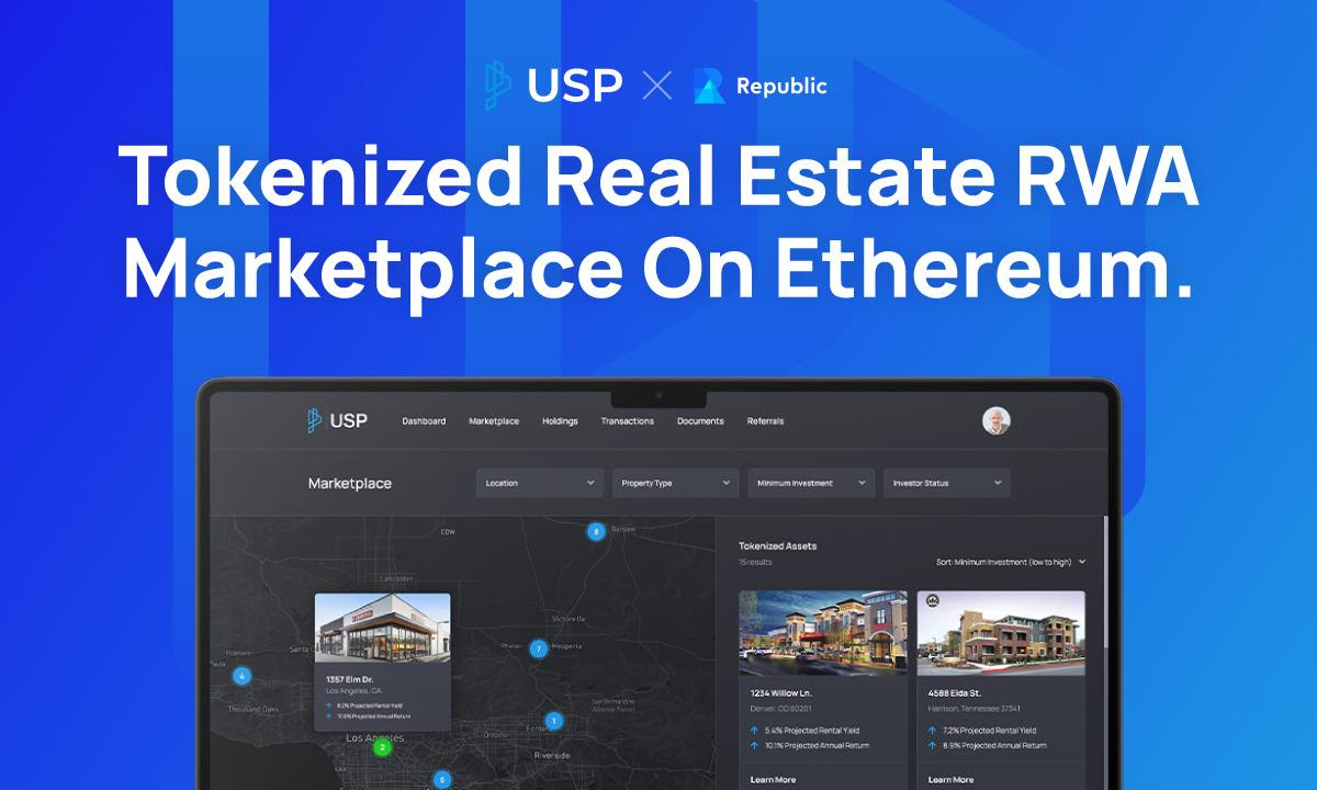 Ethereum-Based Tokenized Real Estate Platform USP Announces Official Launch On Republic