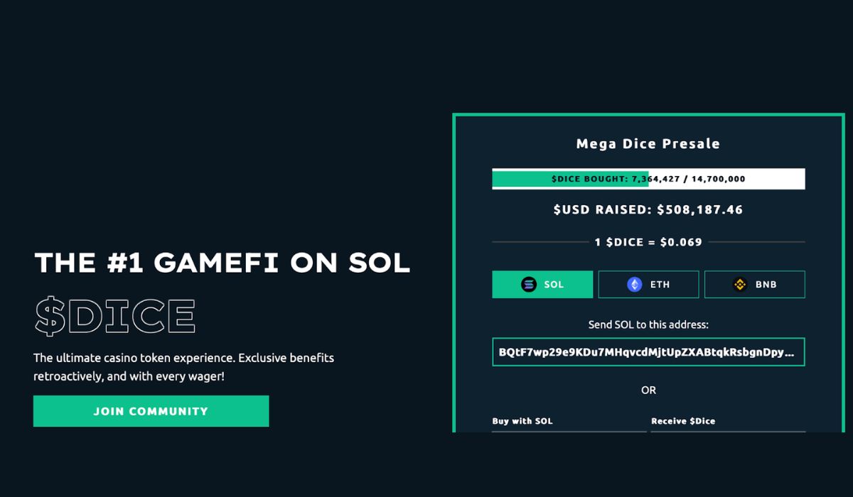 Mega Dice ICO on Solana Attracts $500,000 in First Week: A Game-Changer in GambleFi