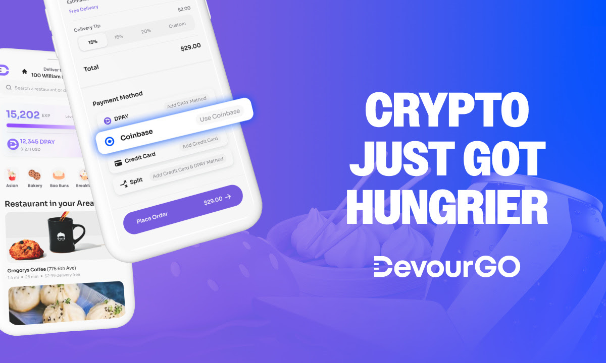 Web3-Powered Food Ordering Platform Devour Announces  Integration of Coinbase Commerce To Simplify Payments