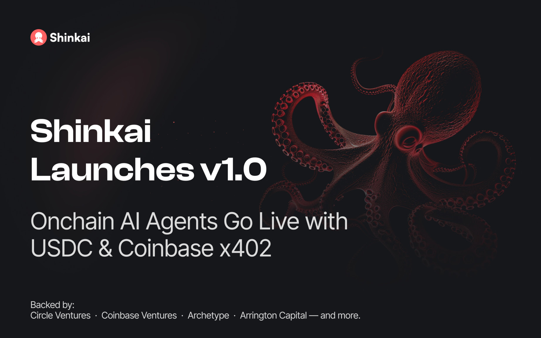 Shinkai v1.0 Brings Onchain AI Agents Live with USDC and Coinbase x402