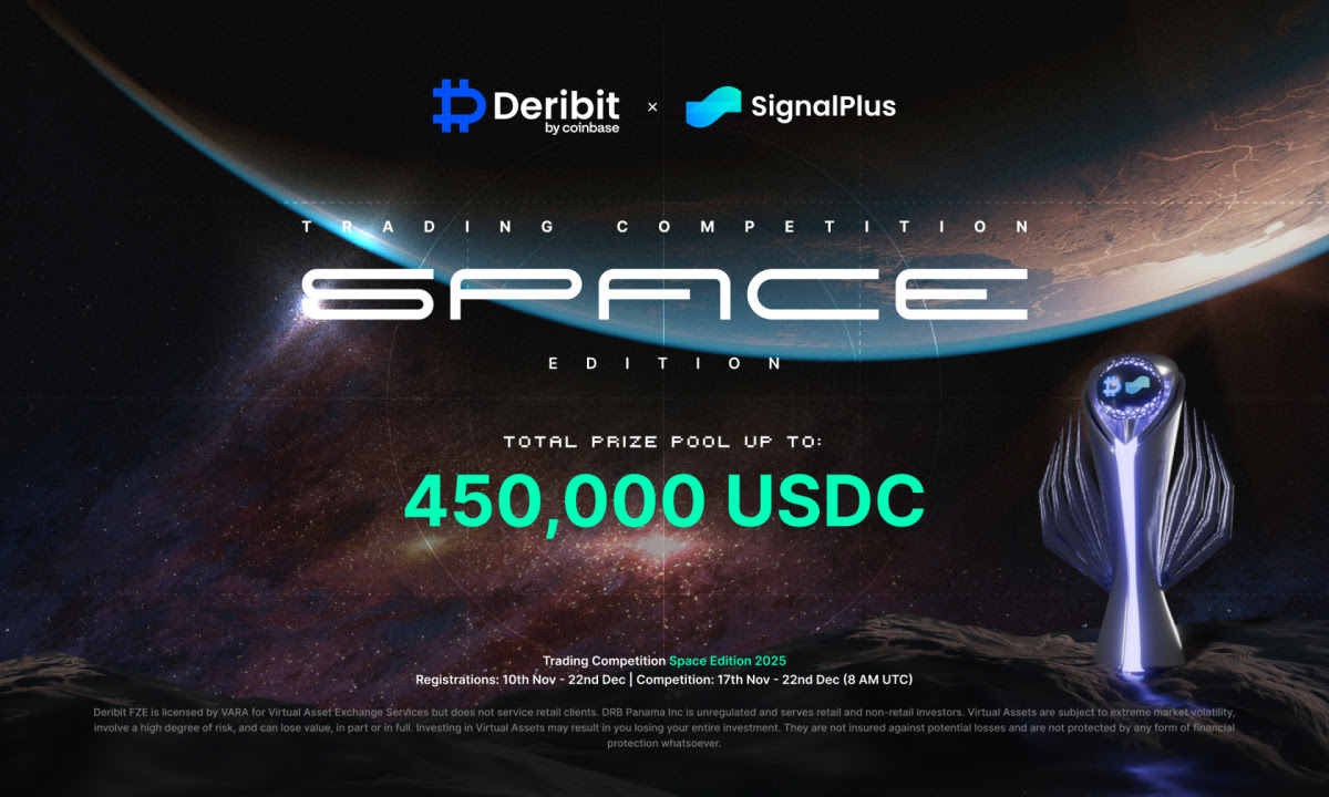 Deribit And SignalPlus Announce 2025 Global Trading Competition With $450,000 USDC Prize Pool - ZyCrypto | Crypto Feed Crypto News