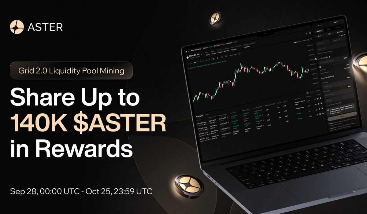 Aster Announces Perpetual Grid Trading 2.0 With Up to 140,000 $ASTER Liquidity Mining Campaign