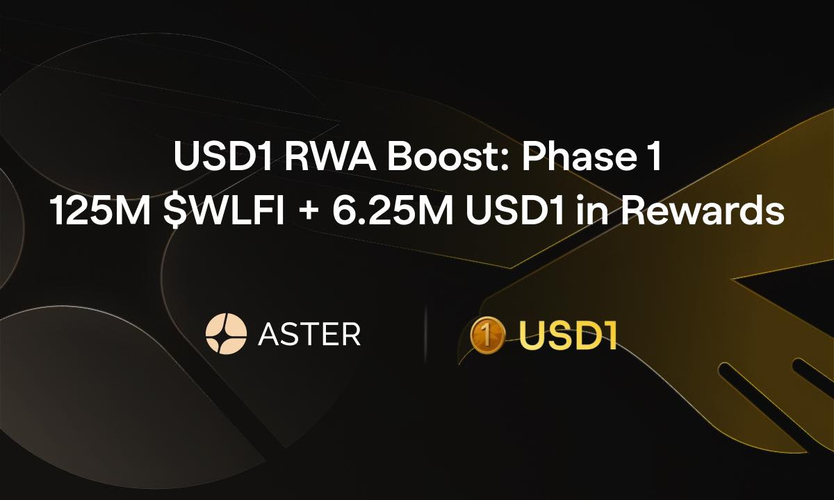 Aster and World Liberty Financial Announce USD1 RWA Boost: Phase 1, Offering 125M $WLFI + 6.25M USD1 in Rewards